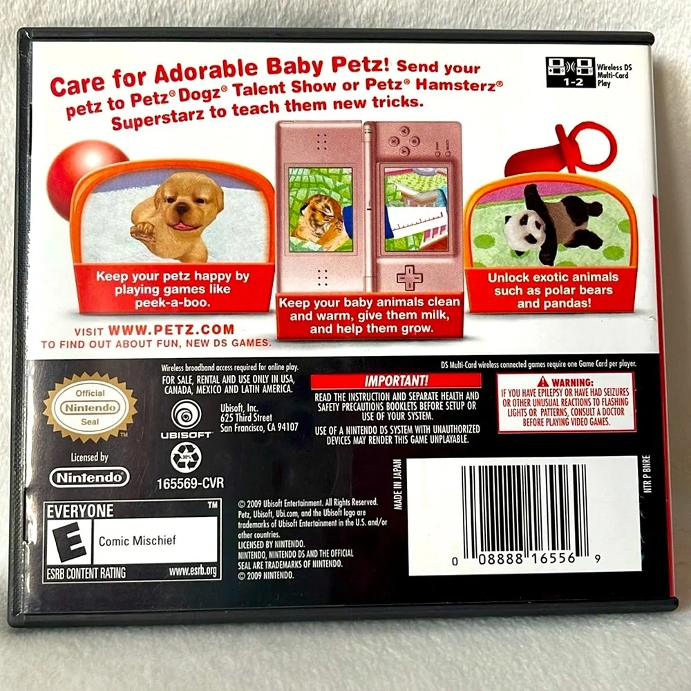 Nintendo DS Game, Petz Nursery, Rated E Complete with the Case and Manual